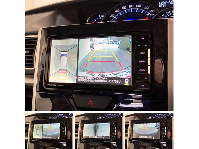 タントカスタムＲＳトップエディションＶＳ　ＳＡ３　ナビ　Ｐカメラ車検整備付　衝突被害軽減ブレーキ　フルセグナビ　Ｂｌｕｅｔｏｏｔｈ　ＤＶＤ再生　パノラマカメラ　ＥＴＣ　両側電動スライドドア　シートヒーター　ＬＥＤ　オートライト　スマートキー　オートエアコン（滋賀県）の中古車