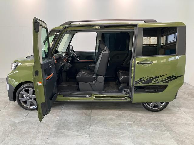 タントファンクロスターボ　ＩＤＬＥレス　フルセグナビ　バックカメラ衝突被害軽減ブレーキ　コーナーセンサー　フルセグナビ　Ｂｌｕｅｔｏｏｔｈ　ＤＶＤ再生　ＵＳＢ　バックカメラ　ドラレコ　両側電動スライドドア　前席シートヒーター　ＬＥＤ　オートライト　スマートキー（滋賀県）の中古車