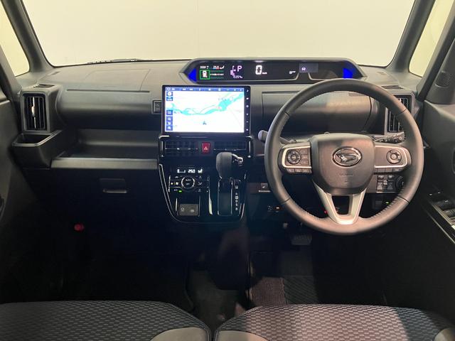 タントカスタムＲＳ　１０型ナビ　前後ドラレコ　パノラマカメラ衝突被害軽減ブレーキ　コーナーセンサー　１０型フルセグナビ　Ｂｌｕｅｔｏｏｔｈ　ＤＶＤ再生　ＵＳＢ　パノラマカメラ　前後ドラレコ　両側電動スライドドア　前席シートヒーター　ＬＥＤ　クルーズコントロール（滋賀県）の中古車