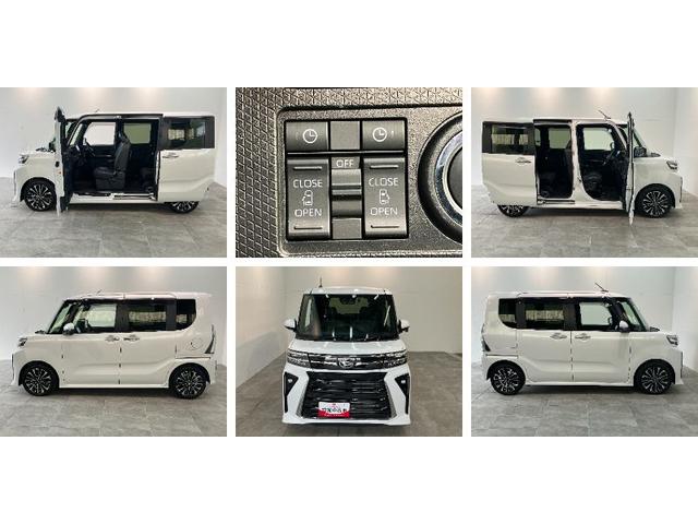 タントカスタムＲＳ　１０型ナビ　前後ドラレコ　パノラマカメラ衝突被害軽減ブレーキ　コーナーセンサー　１０型フルセグナビ　Ｂｌｕｅｔｏｏｔｈ　ＤＶＤ再生　ＵＳＢ　パノラマカメラ　前後ドラレコ　両側電動スライドドア　前席シートヒーター　ＬＥＤ　クルーズコントロール（滋賀県）の中古車