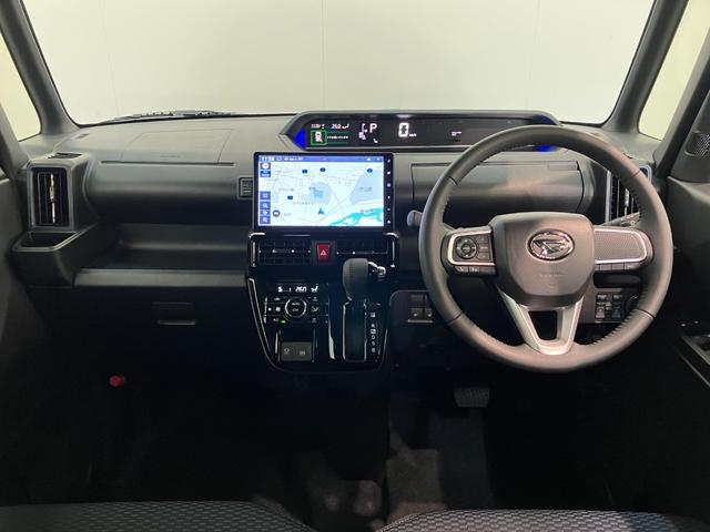 タントカスタムＲＳ　１０型ナビ　前後ドラレコ　届出済未使用車衝突被害軽減ブレーキ　コーナーセンサー　１０型フルセグナビ　Ｂｌｕｅｔｏｏｔｈ　ＤＶＤ再生　ＵＳＢ　バックカメラ　前後ドラレコ　両側電動スライドドア　前席シートヒーター　ＬＥＤ　スマートキー（滋賀県）の中古車