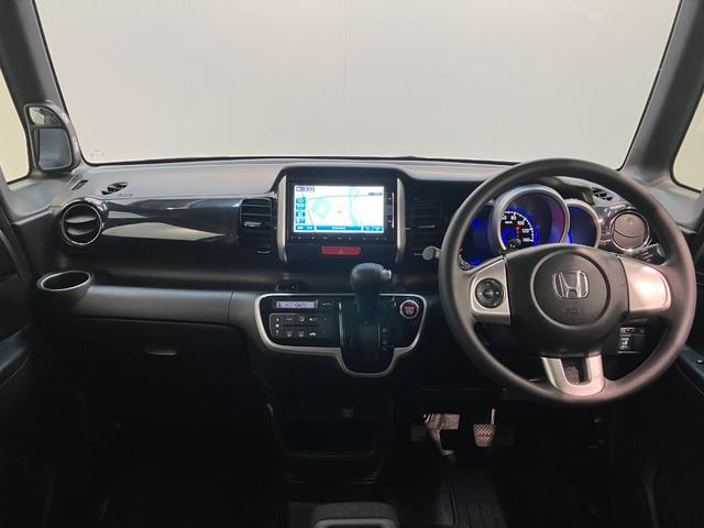 Ｎ−ＢＯＸカスタムＧ・Ｌパッケージ　フルセグナビ　バックカメラ　車検整備付フルセグナビ　バックカメラ　ＤＶＤ再生　Ｂｌｕｅｔｏｏｔｈ　ＨＩＤヘッドライト　オートエアコン　スマートキー　電動格納式ミラー　左側電動スライドドア　エコアイドル（滋賀県）の中古車