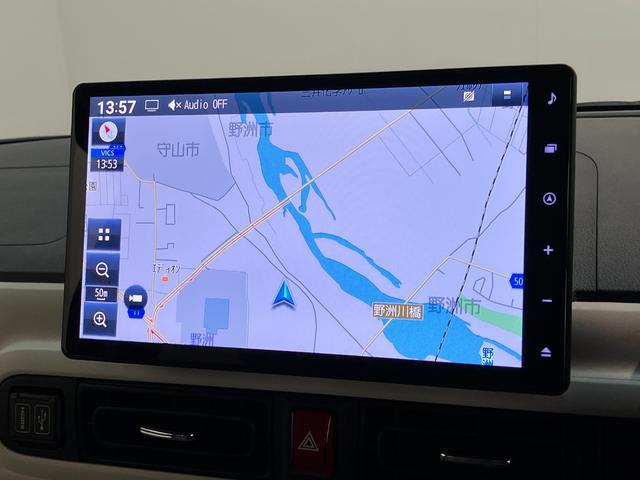 ムーヴキャンバスストライプスＧ　１０型ナビ　前後ドラレコ　届出済未使用車衝突被害軽減ブレーキ　１０型フルセグナビ　バックカメラ　ＤＶＤ再生　Ｂｌｕｅｔｏｏｔｈ　ＵＳＢ　前後ドラレコ　両側電動スライドドア　ＬＥＤヘッドライト　オートライト　前席シートヒーター　エコアイドル（滋賀県）の中古車