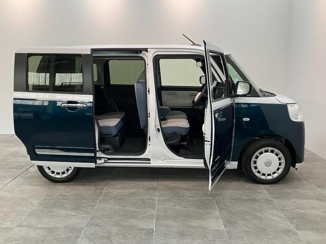 ムーヴキャンバスストライプスＧ　１０型ナビ　前後ドラレコ　届出済未使用車衝突被害軽減ブレーキ　１０型フルセグナビ　バックカメラ　ＤＶＤ再生　Ｂｌｕｅｔｏｏｔｈ　ＵＳＢ　前後ドラレコ　両側電動スライドドア　ＬＥＤヘッドライト　オートライト　前席シートヒーター　エコアイドル（滋賀県）の中古車