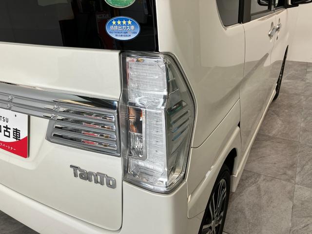 タントカスタムＲＳ　ターボ　両側電動スライドドア　車検整備付ターボ　両側電動スライドドア　ＬＥＤヘッドライト　オートライト　バックカメラ（ナビ装着時用）　ＥＴＣ車載器　オートエアコン　スマートキー　電動格納式ミラー　エコアイドル（滋賀県）の中古車