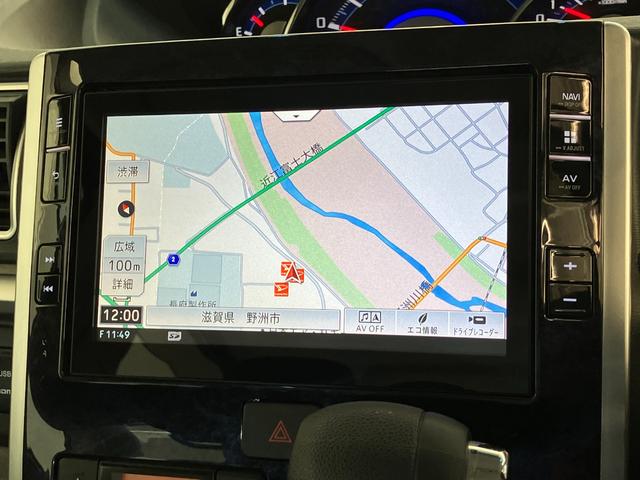 タントカスタムＸトップエディションＳＡ３　８型ナビ　バックカメラ衝突被害軽減ブレーキ　コーナーセンサー　８型フルセグナビ　Ｂｌｕｅｔｏｏｔｈ　ＤＶＤ再生　ＵＳＢ　バックカメラ　ドラレコ　両側電動スライドドア　シートヒーター　ＬＥＤ　オートライト　スマートキー（滋賀県）の中古車