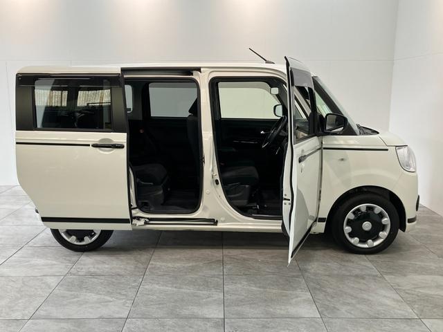 ムーヴキャンバスＧブラックアクセントＶＳ　ＳＡ３　８型ナビ　パノラマカメラ衝突被害軽減ブレーキ　フルセグナビ　ＤＶＤ　Ｂｌｕｅｔｏｏｔｈ　ＵＳＢ　パノラマカメラ　前後ドラレコ　ＥＴＣ　両側電動スライドドア　ＬＥＤヘッドライト　オートライト　オートエアコン　エコアイドル（滋賀県）の中古車