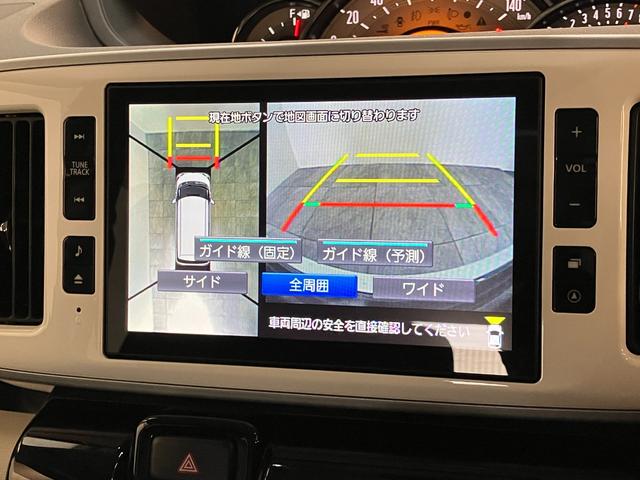 ムーヴキャンバスＧブラックアクセントＶＳ　ＳＡ３　８型ナビ　パノラマカメラ衝突被害軽減ブレーキ　フルセグナビ　ＤＶＤ　Ｂｌｕｅｔｏｏｔｈ　ＵＳＢ　パノラマカメラ　前後ドラレコ　ＥＴＣ　両側電動スライドドア　ＬＥＤヘッドライト　オートライト　オートエアコン　エコアイドル（滋賀県）の中古車