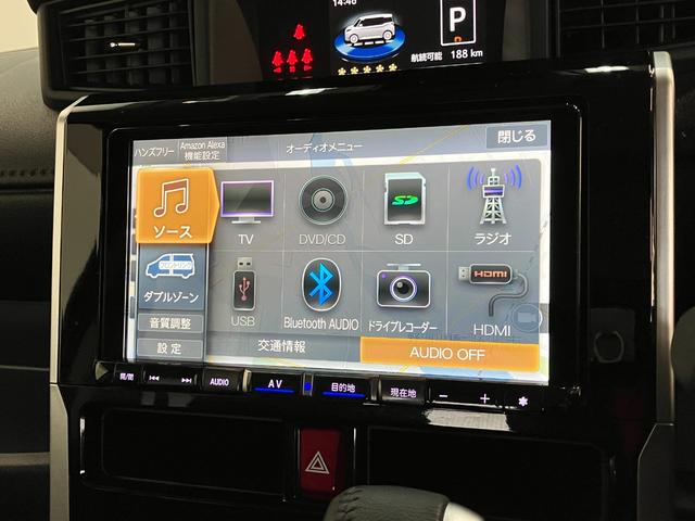 トールカスタムＧ　９型ナビ　パノラマカメラ　クルコン　車検整備付衝突被害軽減ブレーキ　コーナーセンサー　９型フルセグナビ　パノラマカメラ　ＤＶＤ　Ｂｌｕｅｔｏｏｔｈ　ＵＳＢ　前後ドラレコ　ＥＴＣ　両側電動スライドドア　ＬＥＤ　レーダークルーズコントロール（滋賀県）の中古車