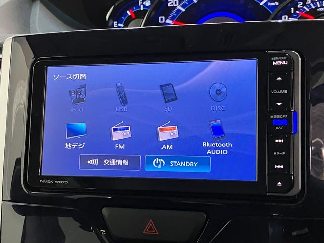 タントカスタムXトップエディションSA3 4WD ナビ Bカメラ衝突被害軽減ブレーキ フルセグナビ Bluetooth DVD再生 USB バックカメラ ドラレコ ETC 左側電動スライドドア シートヒーター LED オートライト スマートキー フルタイム4WD(滋賀県)の中古車