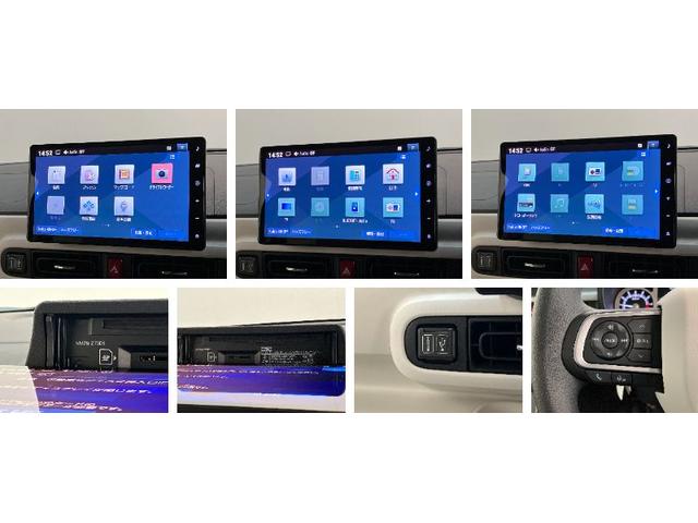 ムーヴキャンバスストライプスＧ　１０型フルセグナビ　ＬＥＤ　届出済未使用車衝突被害軽減ブレーキ　１０型フルセグナビ　ＤＶＤ　Ｂｌｕｅｔｏｏｔｈ　ＵＳＢ　バックカメラ　前後ドラレコ　両側電動スライドドア　ＬＥＤ　オートライト　オートエアコン　前席シートヒーター　エコアイドル（滋賀県）の中古車