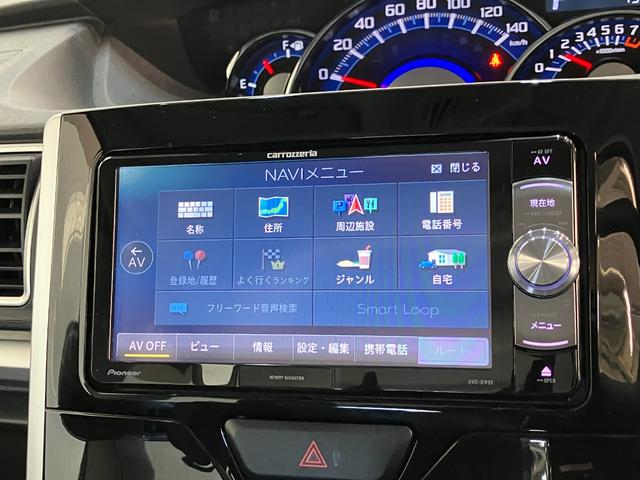 タントカスタムＸ　フルセグナビ　バックカメラ　左側電動スライドドアフルセグナビ　ＤＶＤ再生　Ｂｌｕｅｔｏｏｔｈ　バックカメラ　ＬＥＤヘッドライト　オートライト　オートエアコン　電動格納式ミラー　左側電動スライドドア　スマートキー　エコアイドル（滋賀県）の中古車