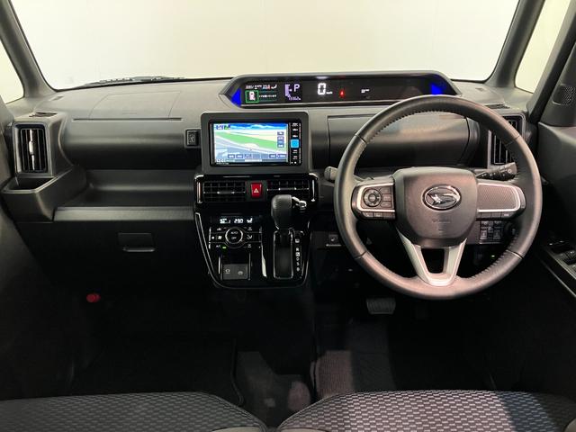 タントカスタムＲＳ　ターボ　フルセグナビ　バックカメラ衝突被害軽減ブレーキ　コーナーセンサー　フルセグナビ　Ｂｌｕｅｔｏｏｔｈ　ＤＶＤ再生　ＵＳＢ　バックカメラ　両側電動スライドドア　前席シートヒーター　ＬＥＤ　オートライト　スマートキー　エコアイドル（滋賀県）の中古車