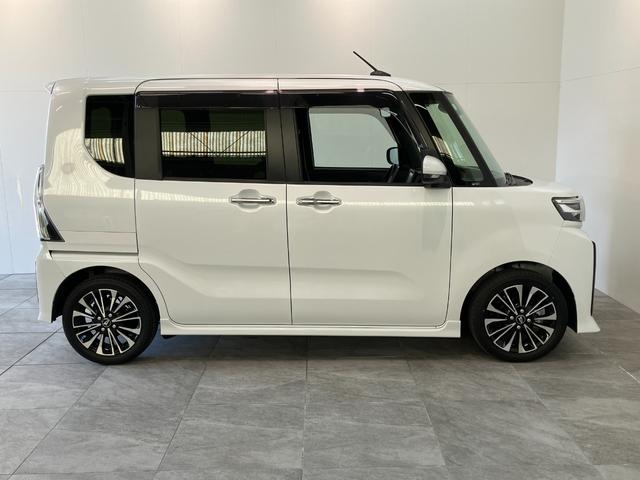 タントカスタムＲＳ　ターボ　フルセグナビ　バックカメラ衝突被害軽減ブレーキ　コーナーセンサー　フルセグナビ　Ｂｌｕｅｔｏｏｔｈ　ＤＶＤ再生　ＵＳＢ　バックカメラ　両側電動スライドドア　前席シートヒーター　ＬＥＤ　オートライト　スマートキー　エコアイドル（滋賀県）の中古車