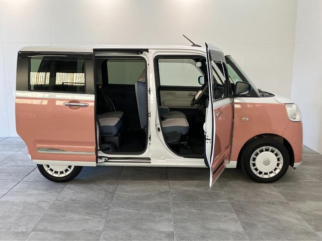 ムーヴキャンバスストライプスＧ　コーナーセンサー　シートヒーター　ＬＥＤ衝突被害軽減ブレーキ　コーナーセンサー　バックカメラ（ナビ装着時用）　両側電動スライドドア　前席シートヒーター　電動パーキングブレーキ　ＬＥＤ　オートライト　オートエアコン　スマートキー　エコアイドル（滋賀県）の中古車