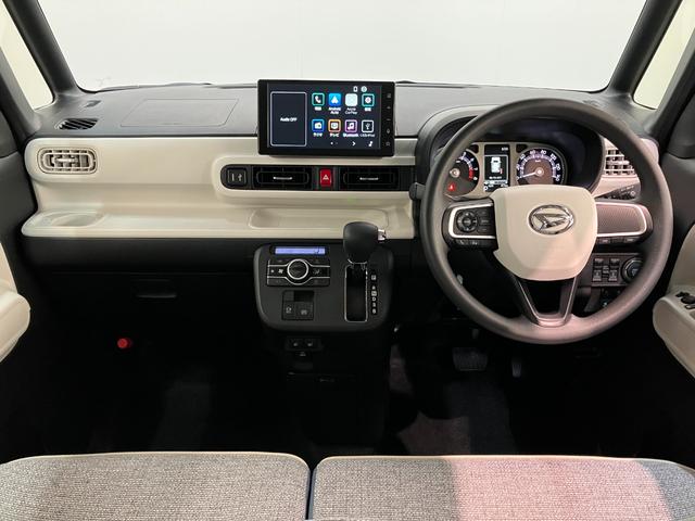 ムーヴキャンバスストライプスＧ　９型ディスプレイオーディオ　届出済未使用車衝突被害軽減ブレーキ　コーナーセンサー　９型ディスプレイオーディオ　フルセグ　Ｂｌｕｅｔｏｏｔｈ　ＵＳＢ　バックカメラ　両側電動スライドドア　前席シートヒーター　ＬＥＤ　ワイヤレス充電器　エコアイドル（滋賀県）の中古車