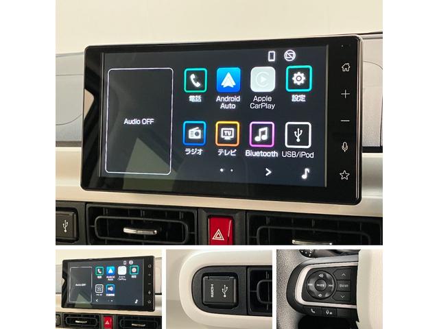 ムーヴキャンバスストライプスＧ　９型ディスプレイオーディオ　届出済未使用車衝突被害軽減ブレーキ　コーナーセンサー　９型ディスプレイオーディオ　フルセグ　Ｂｌｕｅｔｏｏｔｈ　ＵＳＢ　バックカメラ　両側電動スライドドア　前席シートヒーター　ＬＥＤ　ワイヤレス充電器　エコアイドル（滋賀県）の中古車