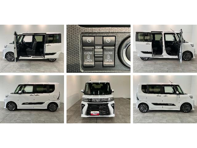 タントカスタムＲＳ　ターボ　フルセグナビ　クルコン　パノラマカメラ衝突被害軽減ブレーキ　コーナーセンサー　フルセグナビ　Ｂｌｕｅｔｏｏｔｈ　ＤＶＤ　ＵＳＢ　パノラマカメラ　ＥＴＣ　両側電動スライドドア　前席シートヒーター　ＬＥＤ　レーダークルーズコントロール（滋賀県）の中古車