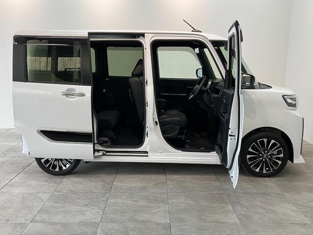 タントカスタムＲＳ　ターボ　フルセグナビ　クルコン　パノラマカメラ衝突被害軽減ブレーキ　コーナーセンサー　フルセグナビ　Ｂｌｕｅｔｏｏｔｈ　ＤＶＤ　ＵＳＢ　パノラマカメラ　ＥＴＣ　両側電動スライドドア　前席シートヒーター　ＬＥＤ　レーダークルーズコントロール（滋賀県）の中古車