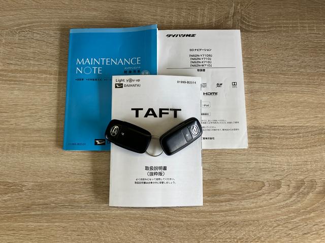 タフトＧターボ　４ＷＤ　９型ナビ　バックカメラ　前後ドラレコ衝突被害軽減ブレーキ　コーナーセンサー　オプションアルミ　９型フルセグナビ　ＤＶＤ　Ｂｌｕｅｔｏｏｔｈ　ＵＳＢ　バックカメラ　前後ドラレコ　ＥＴＣ　前席シートヒーター　ＬＥＤ　レーダークルコン　４ＷＤ（滋賀県）の中古車