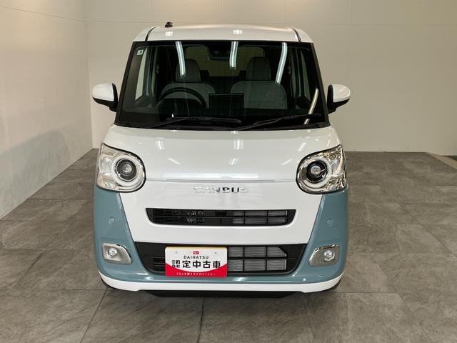 ムーヴキャンバスストライプスＧ　９型ディスプレイオーディオ　届出済未使用車衝突被害軽減ブレーキ　コーナーセンサー　９型ディスプレイオーディオ　フルセグ　Ｂｌｕｅｔｏｏｔｈ　ＵＳＢ　バックカメラ　両側電動スライドドア　前席シートヒーター　ＬＥＤ　ワイヤレス充電器　エコアイドル（滋賀県）の中古車