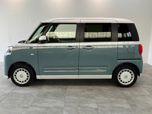 ムーヴキャンバスストライプスＧ　９型ディスプレイオーディオ　届出済未使用車衝突被害軽減ブレーキ　コーナーセンサー　９型ディスプレイオーディオ　フルセグ　Ｂｌｕｅｔｏｏｔｈ　ＵＳＢ　バックカメラ　両側電動スライドドア　前席シートヒーター　ＬＥＤ　ワイヤレス充電器　エコアイドル（滋賀県）の中古車