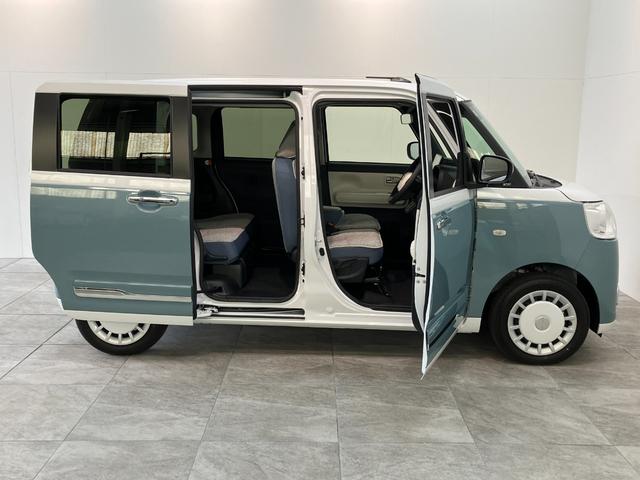 ムーヴキャンバスストライプスＧ　９型ディスプレイオーディオ　届出済未使用車衝突被害軽減ブレーキ　コーナーセンサー　９型ディスプレイオーディオ　フルセグ　Ｂｌｕｅｔｏｏｔｈ　ＵＳＢ　バックカメラ　両側電動スライドドア　前席シートヒーター　ＬＥＤ　ワイヤレス充電器　エコアイドル（滋賀県）の中古車