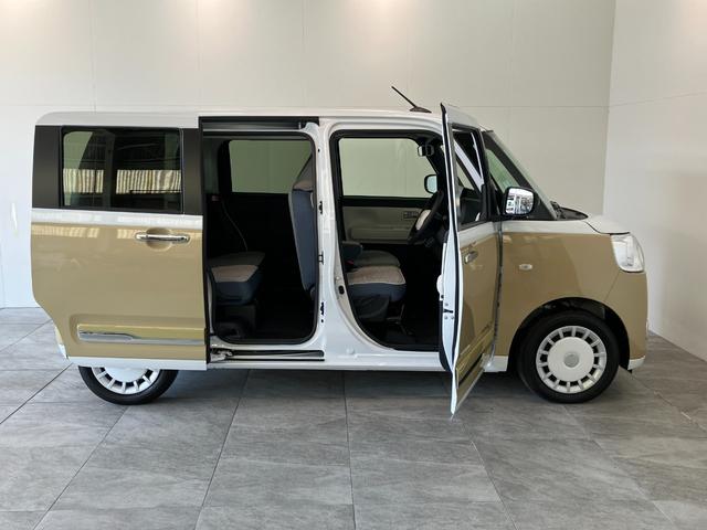 ムーヴキャンバスストライプスＧ　１０型ナビ　前後ドラレコ　届出済未使用車衝突被害軽減ブレーキ　１０型フルセグナビ　ＤＶＤ　Ｂｌｕｅｔｏｏｔｈ　ＵＳＢ　バックカメラ　前後ドラレコ　両側電動スライドドア　ＬＥＤ　オートライト　オートエアコン　前席シートヒーター　エコアイドル（滋賀県）の中古車