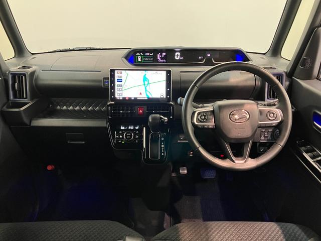 タントカスタムＲＳスタイルセレクション　９型ナビ　パノラマカメラ衝突被害軽減ブレーキ　コーナーセンサー　フルセグナビ　Ｂｌｕｅｔｏｏｔｈ　ＤＶＤ再生　ＵＳＢ　パノラマカメラ　前後ドラレコ　フリップダウンモニター　両側電動スライドドア　前席シートヒーター　クルコン（滋賀県）の中古車