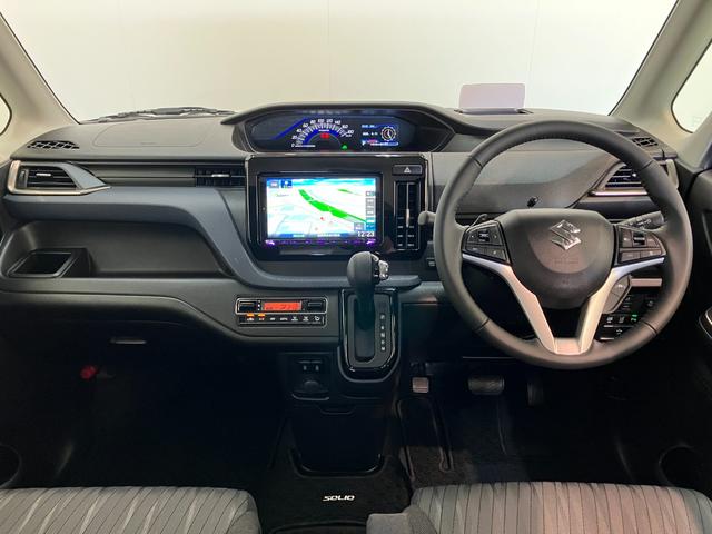 ソリオハイブリッドＳＺ　９型フルセグナビ　バックカメラ　ドラレコ衝突被害軽減ブレーキ　コーナーセンサー　フルセグナビ　ＤＶＤ　Ｂｌｕｅｔｏｏｔｈ　ＵＳＢ　バックカメラ　前後ドラレコ　両側電動スライドドア　シートヒーター　レーダークルーズコントロール　ハイブリッド（滋賀県）の中古車