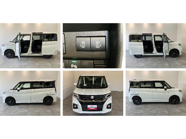 ソリオハイブリッドＳＺ　９型フルセグナビ　バックカメラ　ドラレコ衝突被害軽減ブレーキ　コーナーセンサー　フルセグナビ　ＤＶＤ　Ｂｌｕｅｔｏｏｔｈ　ＵＳＢ　バックカメラ　前後ドラレコ　両側電動スライドドア　シートヒーター　レーダークルーズコントロール　ハイブリッド（滋賀県）の中古車