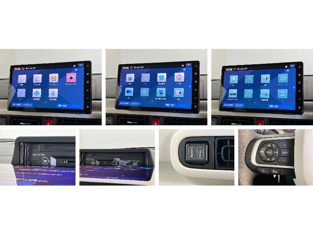 ムーヴキャンバスストライプスＧ　１０型ナビ　前後ドラレコ　届出済未使用車衝突被害軽減ブレーキ　コーナーセンサー　フルセグナビ　ＤＶＤ再生　Ｂｌｕｅｔｏｏｔｈ　ＵＳＢ　バックカメラ　前後ドラレコ　両側電動スライドドア　ＬＥＤ　オートライト　オートエアコン　前席シートヒーター（滋賀県）の中古車