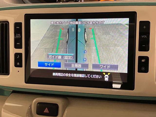 ムーヴキャンバスＧメイクアップＶＳ　ＳＡ３　８型ナビ　パノラマカメラ衝突被害軽減ブレーキ　８インチフルセグナビ　ＤＶＤ再生　Ｂｌｕｅｔｏｏｔｈ　ＵＳＢ　パノラマカメラ　前後ドラレコ　ＥＴＣ　両側電動スライドドア　ＬＥＤ　オートライト　シートヒーター　オートエアコン（滋賀県）の中古車