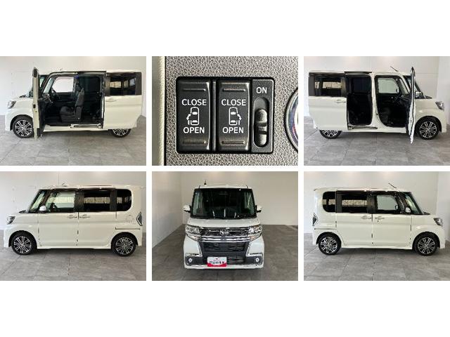 タントカスタムRSトップエディションSA3 8型ナビ ターボ衝突被害軽減ブレーキ 8型フルセグナビ Bluetooth DVD再生 バックカメラ リアフリップダウンモニター ETC 両側電動スライドドア シートヒーター LED オートライト スマートキー(滋賀県)の中古車