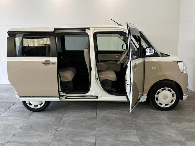 ムーヴキャンバスGメイクアップVS SA3 8型ナビ パノラマカメラ衝突被害軽減ブレーキ 8型フルセグナビ DVD再生 Bluetooth USB パノラマカメラ 前後ドラレコ 両側電動スライドドア LED オートライト オートエアコン シートヒーター エコアイドル(滋賀県)の中古車