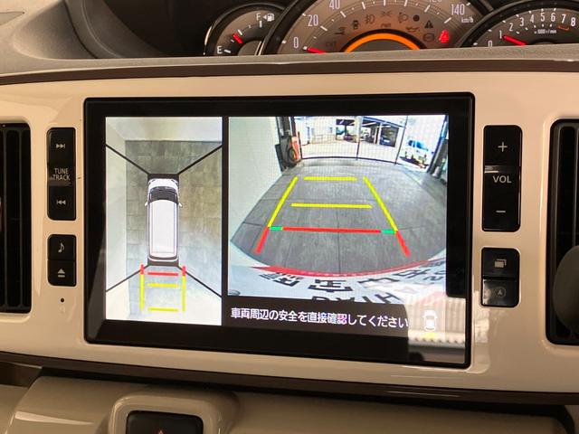 ムーヴキャンバスGメイクアップVS SA3 8型ナビ パノラマカメラ衝突被害軽減ブレーキ 8型フルセグナビ DVD再生 Bluetooth USB パノラマカメラ 前後ドラレコ 両側電動スライドドア LED オートライト オートエアコン シートヒーター エコアイドル(滋賀県)の中古車