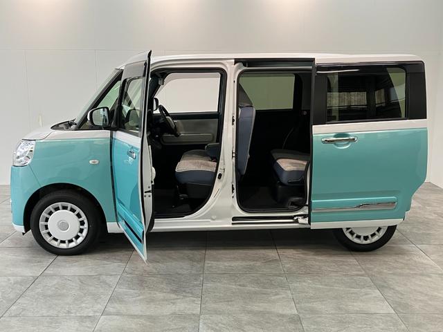 ムーヴキャンバスストライプスＧ　９型ディスプレイオーディオ　駐車支援システム衝突被害軽減ブレーキ　コーナーセンサー　９型ディスプレイオーディオ　フルセグ　Ｂｌｕｅｔｏｏｔｈ　ＵＳＢ　パノラマカメラ　両側電動スライドドア　前席シートヒーター　ワイヤレス充電器　駐車支援システム（滋賀県）の中古車