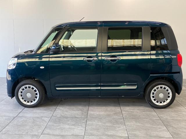 ムーヴキャンバスセオリーＧ　９型ディスプレイオーディオ　届出済未使用車衝突被害軽減ブレーキ　コーナーセンサー　９型ディスプレイオーディオ　フルセグ　Ｂｌｕｅｔｏｏｔｈ　ＵＳＢ　バックカメラ　両側電動スライドドア　前席シートヒーター　ＬＥＤ　ワイヤレス充電器　エコアイドル（滋賀県）の中古車