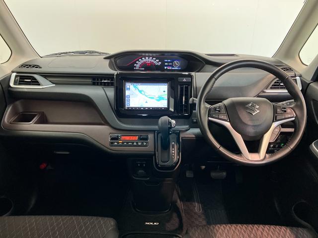 ソリオバンディットハイブリッドＭＶ　４ＷＤ　８型フルセグナビ　バックカメラ衝突被害軽減ブレーキ　リアコーナーセンサー　フルセグナビ　Ｂｌｕｅｔｏｏｔｈ　ＤＶＤ　ＵＳＢ　バックカメラ　両側電動スライドドア　シートヒーター　ＬＥＤ　オートライト　レーダークルコン　４ＷＤ（滋賀県）の中古車