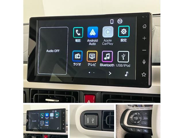 ムーヴキャンバスストライプスＧ　９型Ｄ．Ａ　パノラマカメラ　駐車支援システム衝突被害軽減ブレーキ　コーナーセンサー　９型ディスプレイオーディオ　フルセグ　Ｂｌｕｅｔｏｏｔｈ　ＵＳＢ　パノラマカメラ　両側電動スライドドア　前席シートヒーター　ワイヤレス充電器　駐車支援システム（滋賀県）の中古車