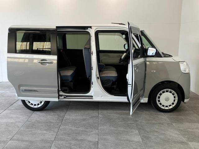 ムーヴキャンバスストライプスＧ　９型Ｄ．Ａ　パノラマカメラ　駐車支援システム衝突被害軽減ブレーキ　コーナーセンサー　９型ディスプレイオーディオ　フルセグ　Ｂｌｕｅｔｏｏｔｈ　ＵＳＢ　パノラマカメラ　両側電動スライドドア　前席シートヒーター　ワイヤレス充電器　駐車支援システム（滋賀県）の中古車