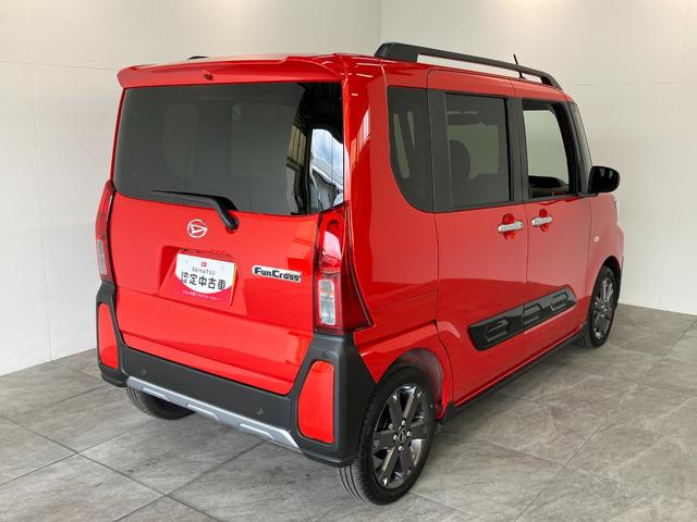 タントファンクロスターボ　９型ディスプレイオーディオ　フルセグ衝突被害軽減ブレーキ　コーナーセンサー　９型ディスプレイオーディオ　フルセグ　Ｂｌｕｅｔｏｏｔｈ　ＵＳＢ　バックカメラ　両側電動スライドドア　前席シートヒーター　ＬＥＤ　スマートキー　エコアイドル（滋賀県）の中古車