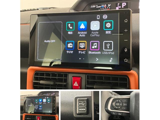 タントファンクロスターボ　９型ディスプレイオーディオ　フルセグ衝突被害軽減ブレーキ　コーナーセンサー　９型ディスプレイオーディオ　フルセグ　Ｂｌｕｅｔｏｏｔｈ　ＵＳＢ　バックカメラ　両側電動スライドドア　前席シートヒーター　ＬＥＤ　スマートキー　エコアイドル（滋賀県）の中古車