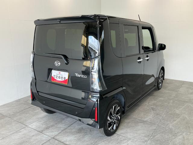 タントカスタムＸリミテッド　レーダークルコン　届出済未使用車衝突被害軽減ブレーキ　コーナーセンサー　バックカメラ（ナビ装着時用）　両側電動スライドドア　前席シートヒーター　電動パーキングブレーキ　ＬＥＤ　オートライト　オートエアコン　クルーズコントロール（滋賀県）の中古車
