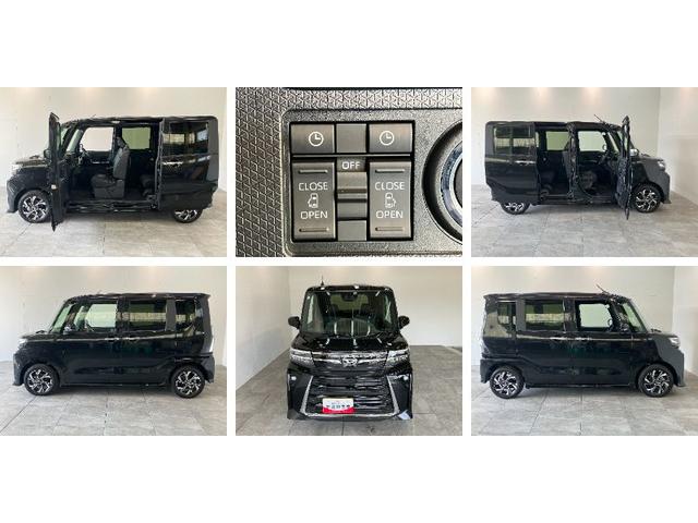 タントカスタムＸリミテッド　レーダークルコン　届出済未使用車衝突被害軽減ブレーキ　コーナーセンサー　バックカメラ（ナビ装着時用）　両側電動スライドドア　前席シートヒーター　電動パーキングブレーキ　ＬＥＤ　オートライト　オートエアコン　クルーズコントロール（滋賀県）の中古車