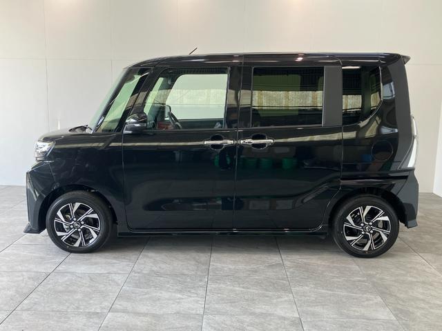 タントカスタムＸリミテッド　レーダークルコン　届出済未使用車衝突被害軽減ブレーキ　コーナーセンサー　バックカメラ（ナビ装着時用）　両側電動スライドドア　前席シートヒーター　電動パーキングブレーキ　ＬＥＤ　オートライト　オートエアコン　クルーズコントロール（滋賀県）の中古車