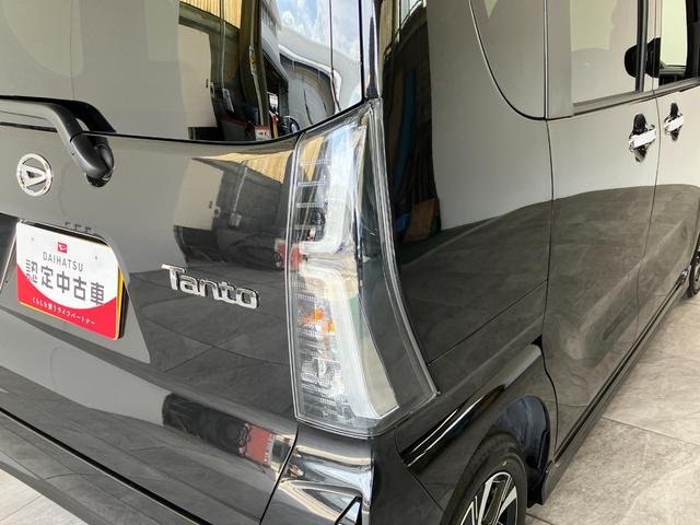 タントカスタムＸリミテッド　レーダークルコン　届出済未使用車衝突被害軽減ブレーキ　コーナーセンサー　バックカメラ（ナビ装着時用）　両側電動スライドドア　前席シートヒーター　電動パーキングブレーキ　ＬＥＤ　オートライト　オートエアコン　クルーズコントロール（滋賀県）の中古車
