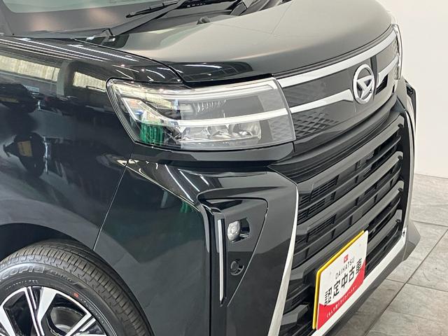 タントカスタムＸリミテッド　レーダークルコン　届出済未使用車衝突被害軽減ブレーキ　コーナーセンサー　バックカメラ（ナビ装着時用）　両側電動スライドドア　前席シートヒーター　電動パーキングブレーキ　ＬＥＤ　オートライト　オートエアコン　クルーズコントロール（滋賀県）の中古車