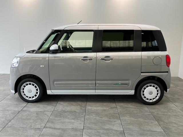 ムーヴキャンバスストライプスＧ　９型ディスプレイオーディオ　届出済未使用車衝突被害軽減ブレーキ　コーナーセンサー　９型ディスプレイオーディオ　フルセグ　Ｂｌｕｅｔｏｏｔｈ　ＵＳＢ　バックカメラ　両側電動スライドドア　前席シートヒーター　ＬＥＤ　ワイヤレス充電器　エコアイドル（滋賀県）の中古車