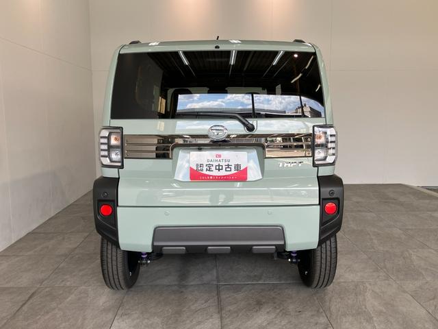 タフトＧダーククロムベンチャー　レーダクルコン　届出済未使用車衝突被害軽減ブレーキ　コーナーセンサー　バックカメラ（ナビ装着時用）　シートヒーター　電動パーキング　スカイフィールトップ　ＬＥＤ　オートライト　オートエアコン　スマートキー　エコアイドル　クルコン（滋賀県）の中古車